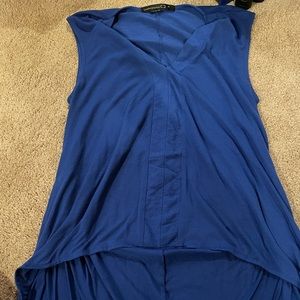 Blue high low blouse